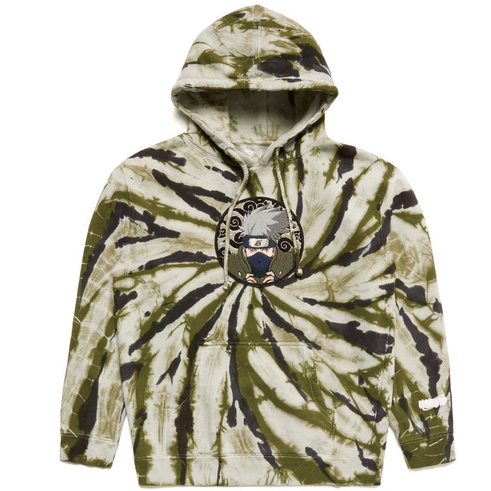 Hypland Naruto Kakashi Tie Dye Hoodie Limited Rare Chenille Patch Sweatshirt htf
